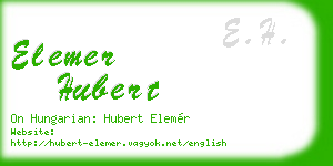elemer hubert business card